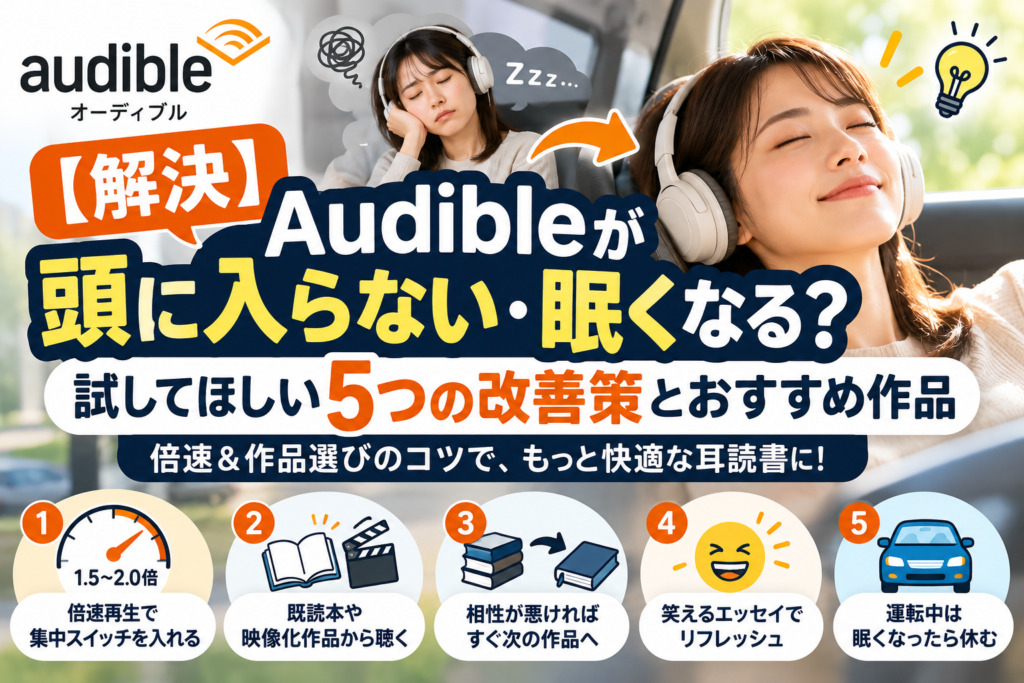 Audibleが頭に入らない・眠くなるときに試したい5つの改善策