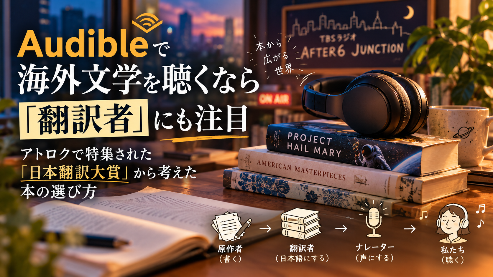 Audibleで海外文学を聴くなら翻訳者にも注目。アトロクで特集された日本翻訳大賞から本の選び方を考える